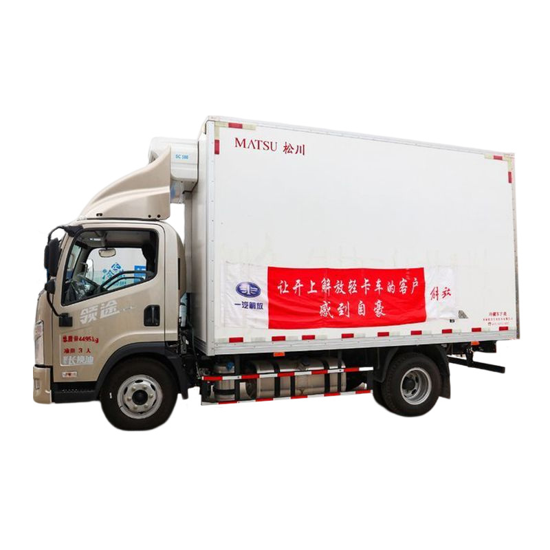 High quality Used Faw 148hp 4.13meters 4 tons refrigerator car for sale