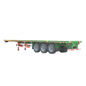 Tir Axle 40 Feet Flatbed Container Carrier Semi Truck Trailer