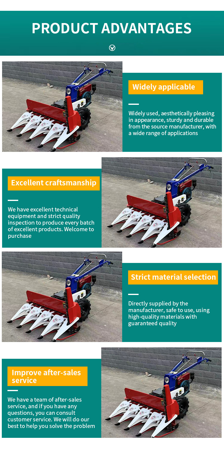 Sales of walk-behind soybean sorghum harvester pepper alfalfa harvester straw dumping machine