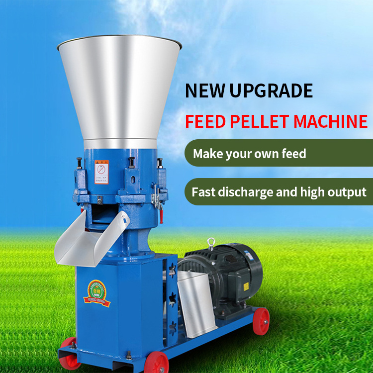 Feed pellet machinery breeding cattle and sheep pig feed pelletizing machinery straw grass corn pelle small feed machine