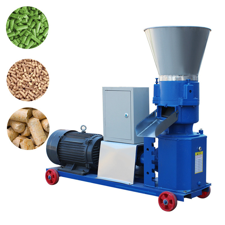 Feed pellet machinery breeding cattle and sheep pig feed pelletizing machinery straw grass corn pelle small feed machine