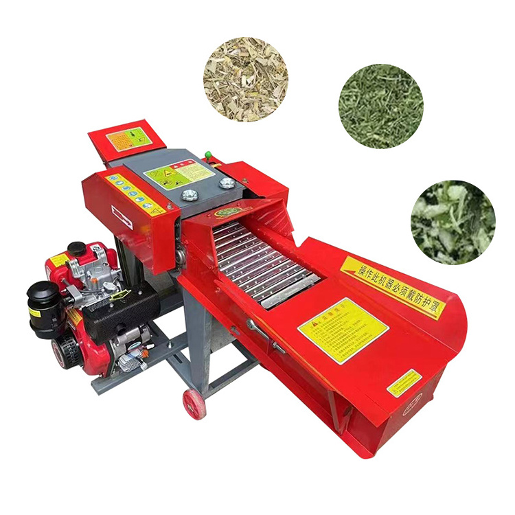 Diesel Engine Forage Chaff Cutter Grinding Machine Silage Corn Stalk Chopper Cutting Crusher Machine