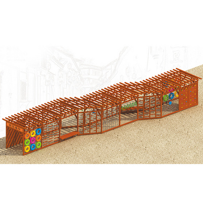 Kids Outdoor Wooden Playground Slide Children Playground Equipment Plastic Slide and Swing