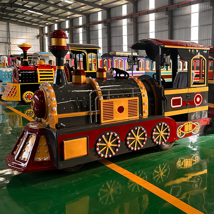 Manufacturer Indoor/Outdoor Tourist Electric Train Set Tourist Trackless Train With Christmas Music for Amusement Park