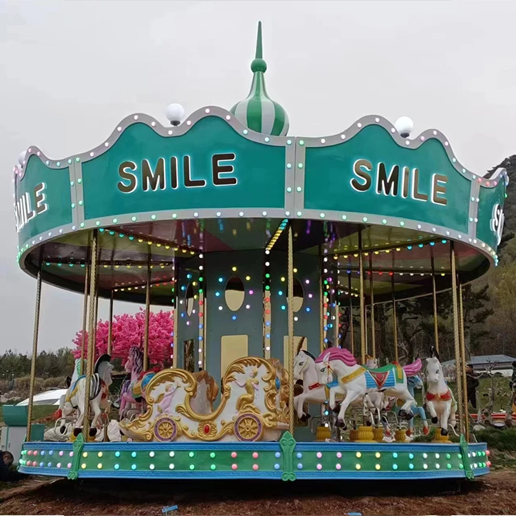 Hot Sales Inflatable Christmas Carousel Merry Go Round Playground Equipment Electric Merry Go Round