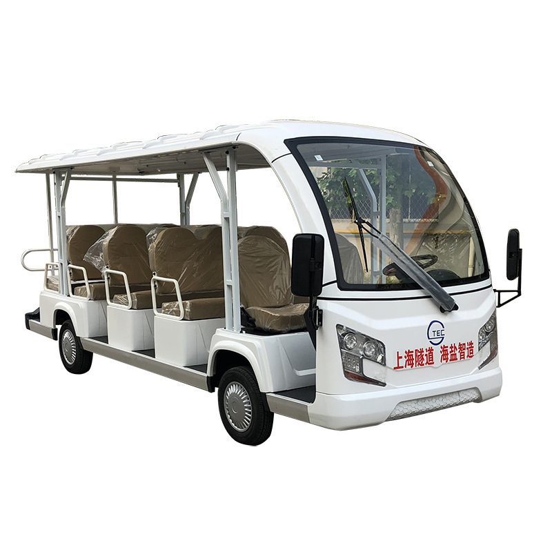 China Factory 14 Seat Children Electric Tourist Road Sightseeing Car Shuttle Mini Bus 14 Passenger Open Electric Sightseeing Bus