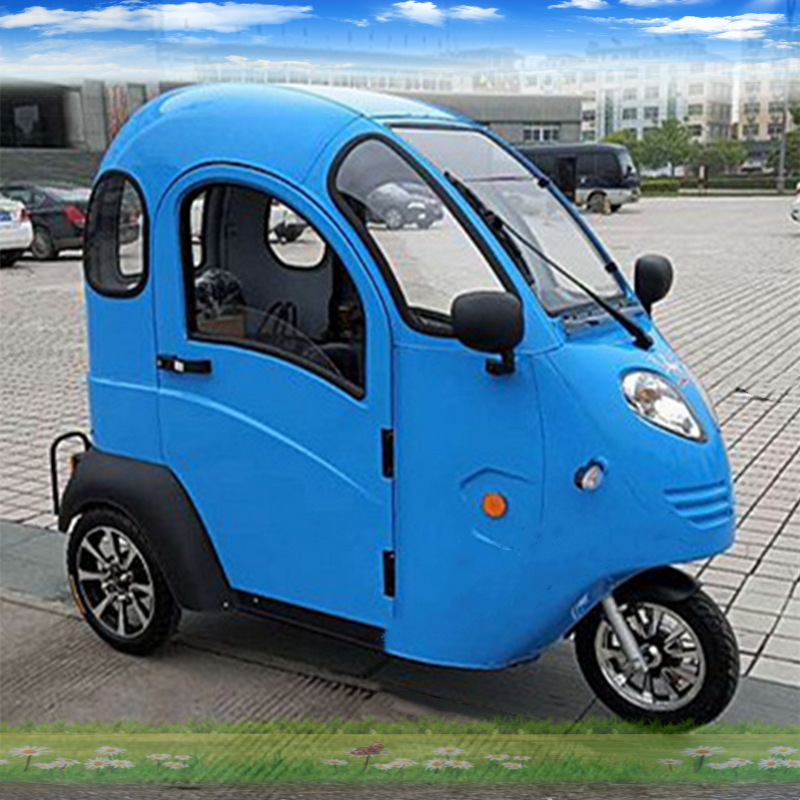 Fully closed passenger electric motorized tricycle 4 wheel Motorcycle Enclosed Cabin Bike Electric 3 wheel trycicles for sale