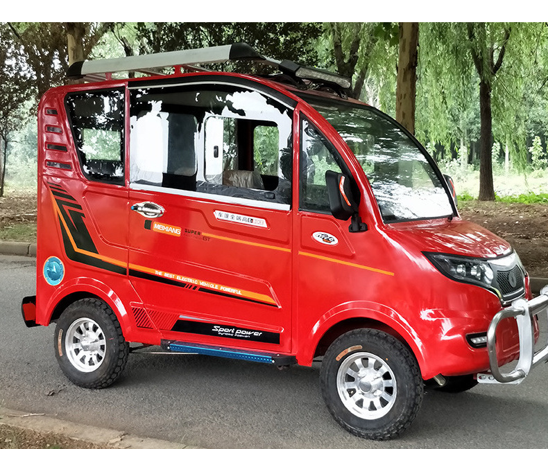 China Mini New Energy Adult 45km/h tuk tuk solar High-quality luxury 4 wheel 2 seater electric cabin car for adult