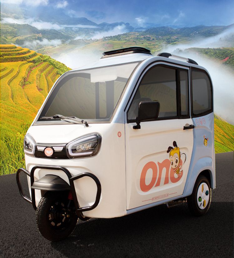 48v45ah battery Enclosed Electric Tricycle For Adults Closed Cabin Electric Passenger Enclosed 3 Wheel Trike