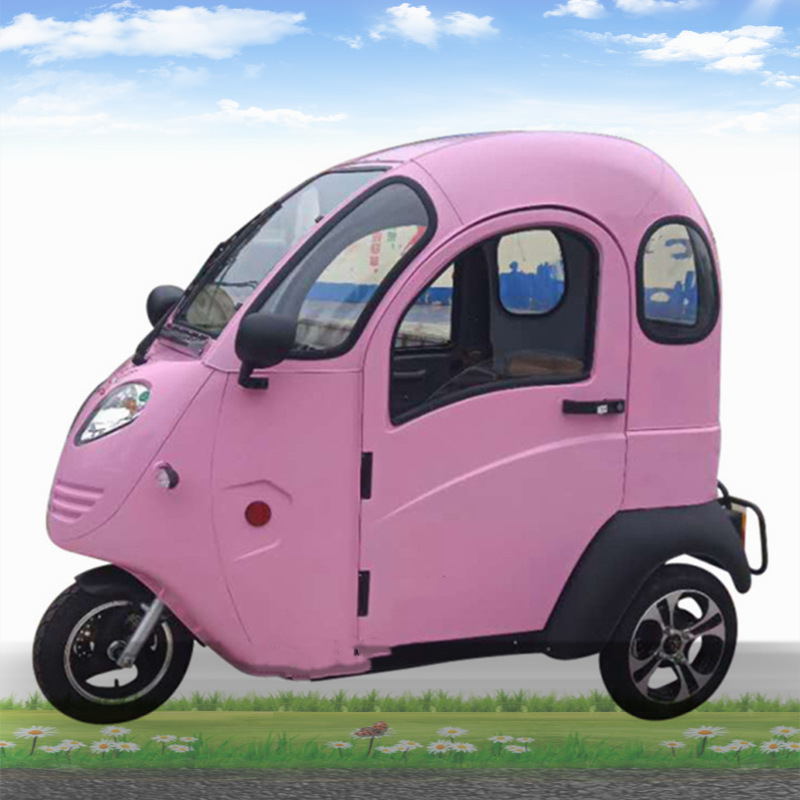 Fully closed passenger electric motorized tricycle 4 wheel Motorcycle Enclosed Cabin Bike Electric 3 wheel trycicles for sale