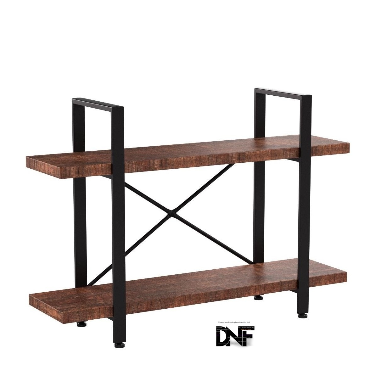 Natural Solid Wood , 3-Tier Rustic Retro Industrial  , Open Metal Farmhouse Solid Wood Bookshelf, Distressed Brown, Bookcase