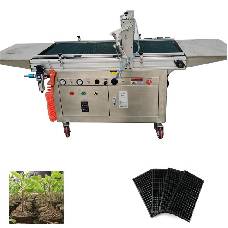 Hot sale black tray seed sowing machine seeding machine nursery trays seed planting machine