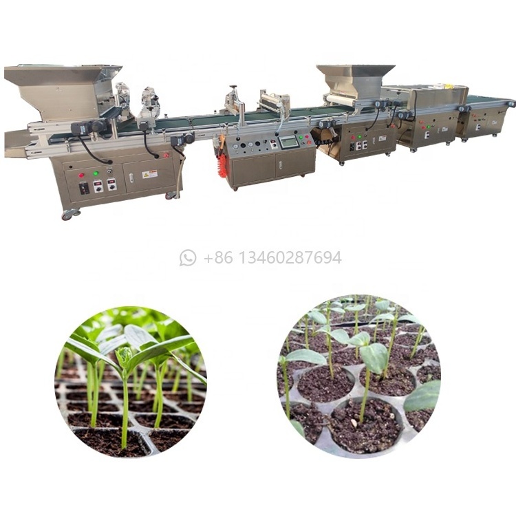 Hot sale black tray seed sowing machine seeding machine nursery trays seed planting machine