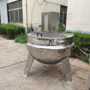 600L Honey Paste Making Machine Strawberry Jam Cooking Pot Gas Heating Jacketed Kettle With Agitator For Tomato Sauce