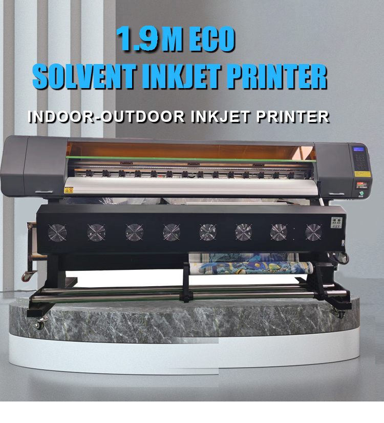 Eco Solvent Printer With Dx7 Dx5 Print Head White color Wallpaper Eco Solvent Printer Machine