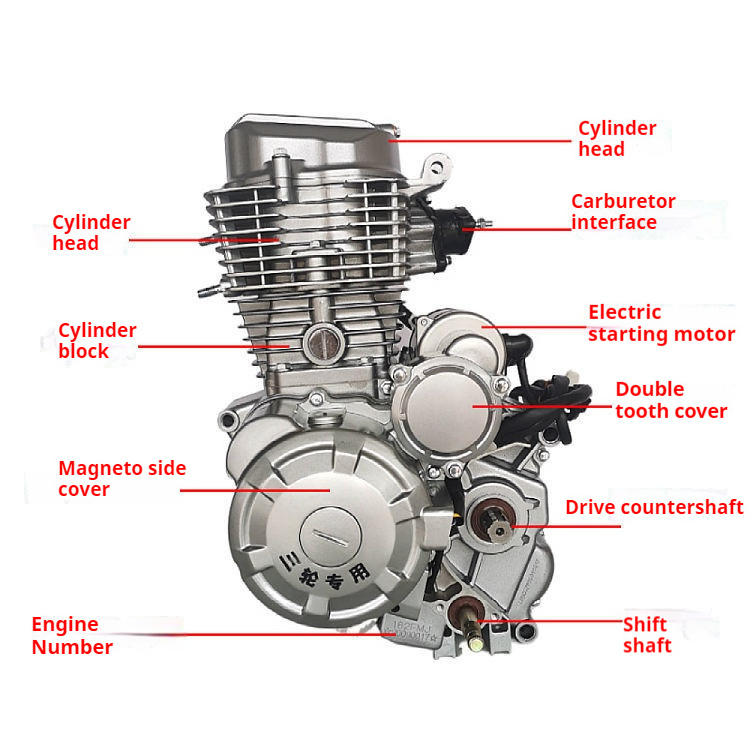 Air-cooled CG125 motorcycle engine assembly for tricycles scooter engine//lifan 250cc engine