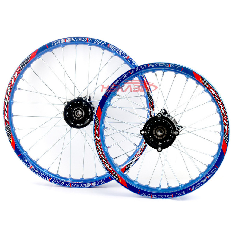 Off-Road Motorcycle Accessories: 1.60x17 inch Tires and Wheels with 1.85x14 inch Aluminum Rims and Steel Hub Cores