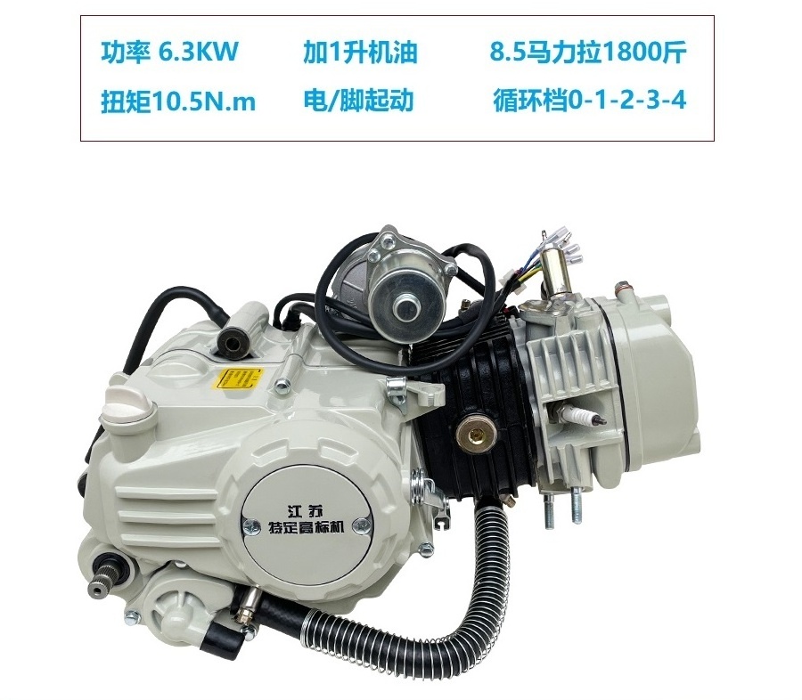 Horizontal 110 120 130 125cc trike motorcycle engine assembly with water-cooled cylinder head and automatic clutch.