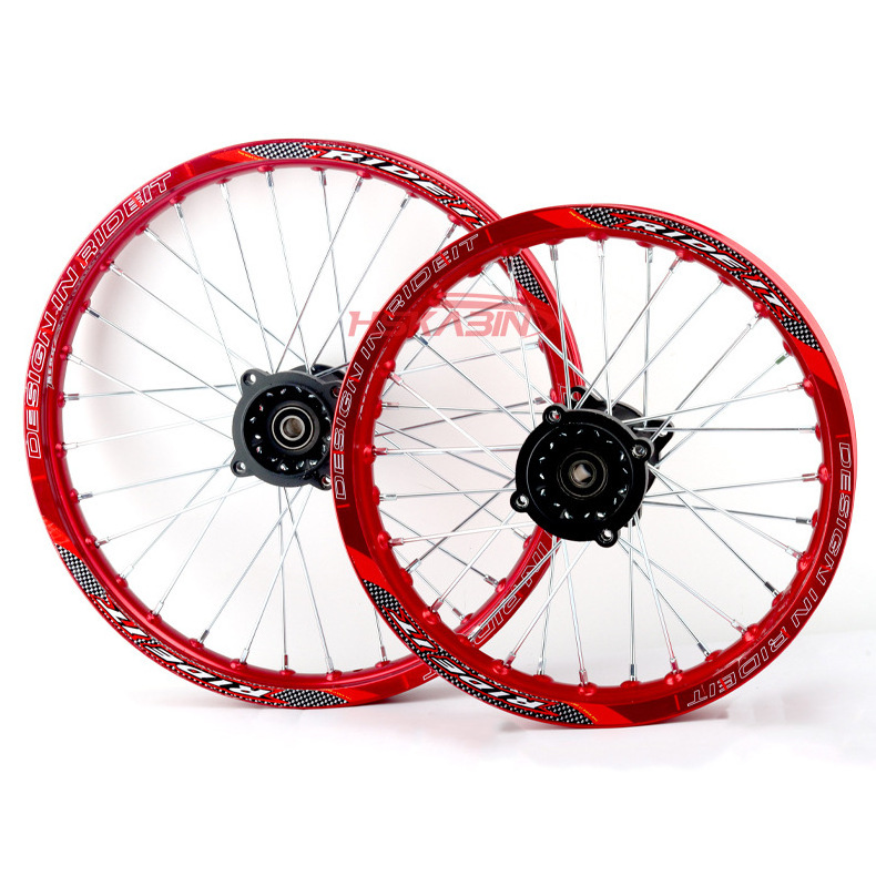 Off-Road Motorcycle Accessories: 1.60x17 inch Tires and Wheels with 1.85x14 inch Aluminum Rims and Steel Hub Cores