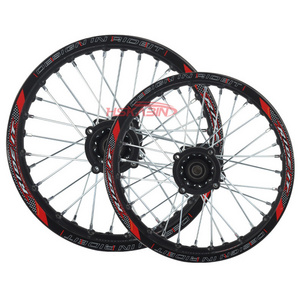 Off-Road Motorcycle Accessories: 1.60x17 inch Tires and Wheels with 1.85x14 inch Aluminum Rims and Steel Hub Cores