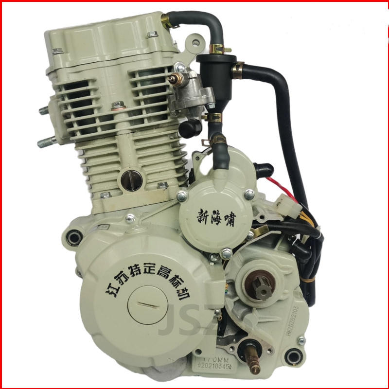 Motorcycle/kart engines with water-cooled universal cylinder heads, available in 150cc, 175cc, 200cc, 250cc, 300cc, and 350cc