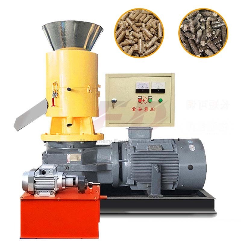 mini 7.5 kw 450 500 kg compressed wood burning burner compressor chip pelletizer pellet compactor machine