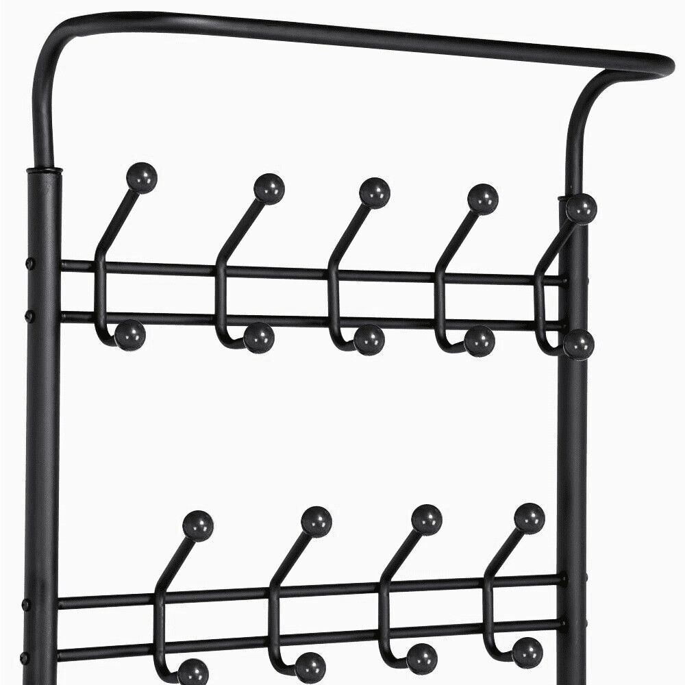 Coat Shoe Rack Hat Racks Metal Coat  Rack and Hat Clothes Tree Stand Hanger Hall Tree Entryway Storage Shelf with Hooks