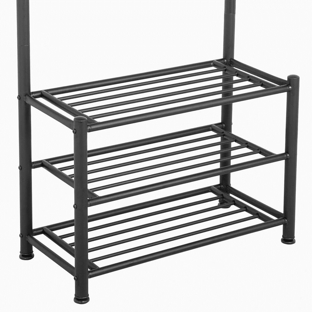 Coat Shoe Rack Hat Racks Metal Coat  Rack and Hat Clothes Tree Stand Hanger Hall Tree Entryway Storage Shelf with Hooks