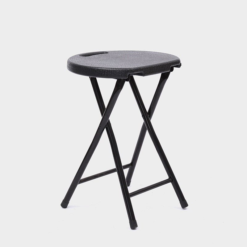 Free samples Portable Metal and Round Seat Folding Stool Light Weight Outside Fold Up Chair with handle folding metal stool