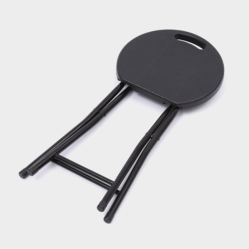 Free samples Portable Metal and Round Seat Folding Stool Light Weight Outside Fold Up Chair with handle folding metal stool