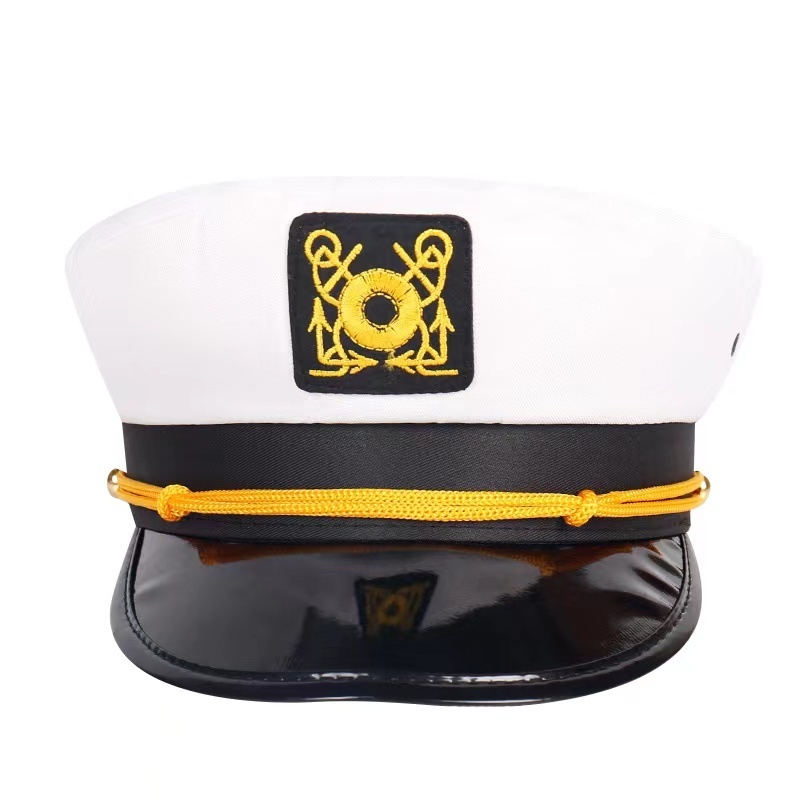 Dropshipping Hot sales Adult Yacht Boat Ship Sailor Captain Costume Hat Navy Marine Admiral custom White hat