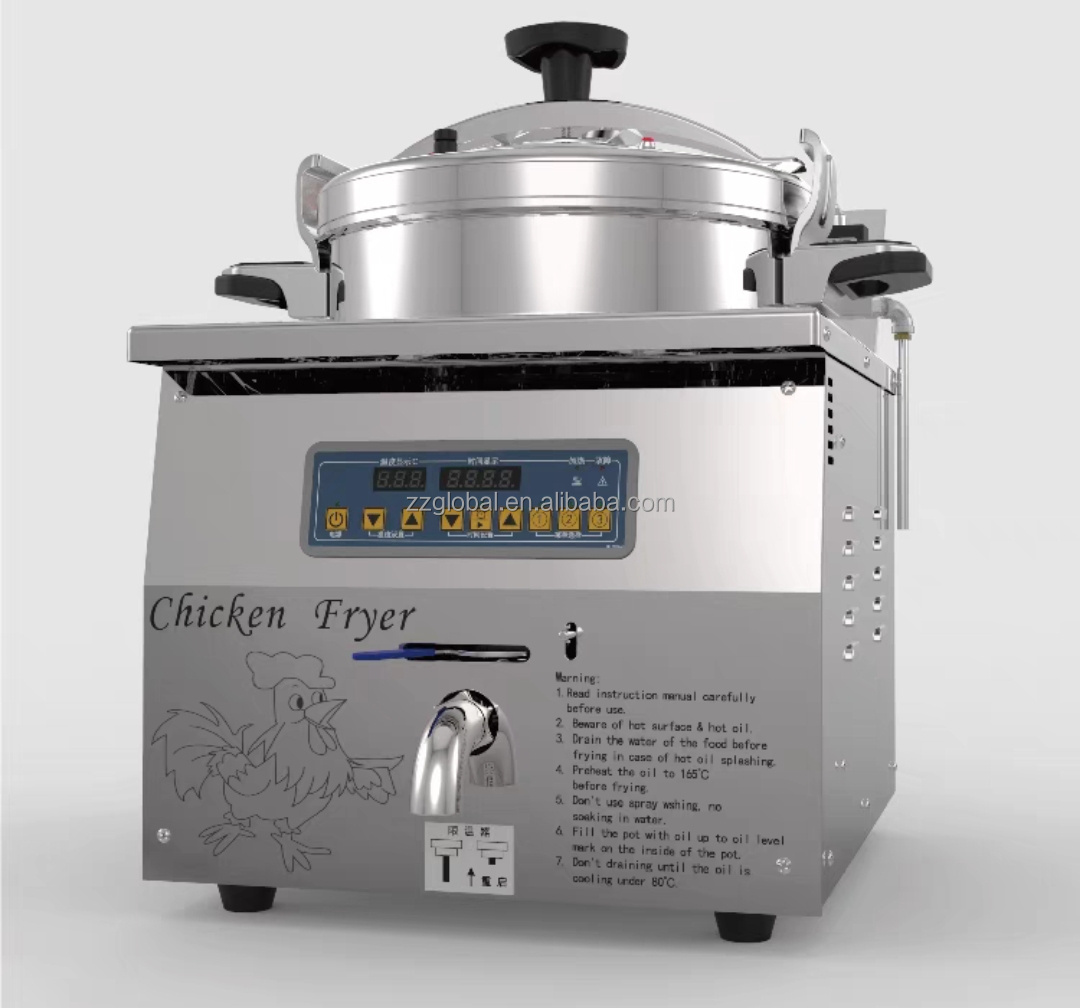 Global Pressure Fryer Broaster Chicken Machine Pressure Fryer Gas Fried Chicken Machine With Oil Filter Pump Gas KFC Deep Fryer