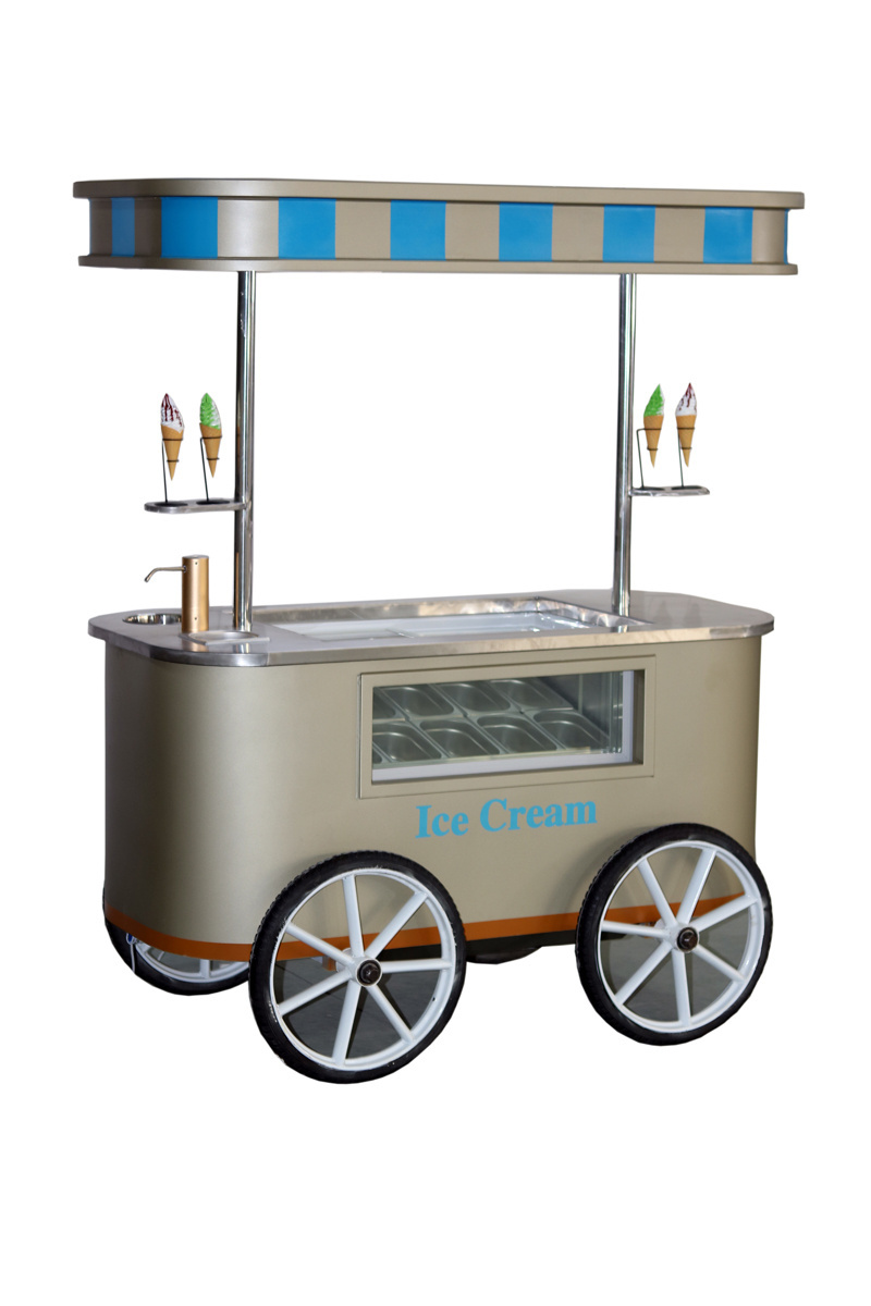 Top quality street mobile ice cream vending push cart