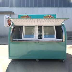 Customized China Manufacture Street Waffle Carts Trailer Mobile Shawarma Tuk Tuk Hand Push Hot Dog Food Cart for Sale