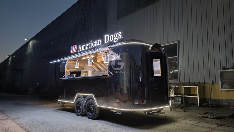 With Gas Steamers Hot Dog Cart Mobile Stainless Steel 16.4ft Airstream Food Truck Food Trailer