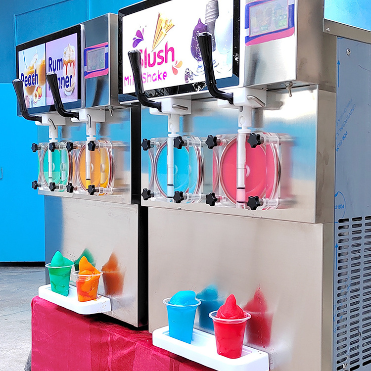 FSM2 Commercial Double Tank Frozen Drink Beverage Machine Frozen Cocktail Slushy Machine Granita Margarita Slush Slushie Machine