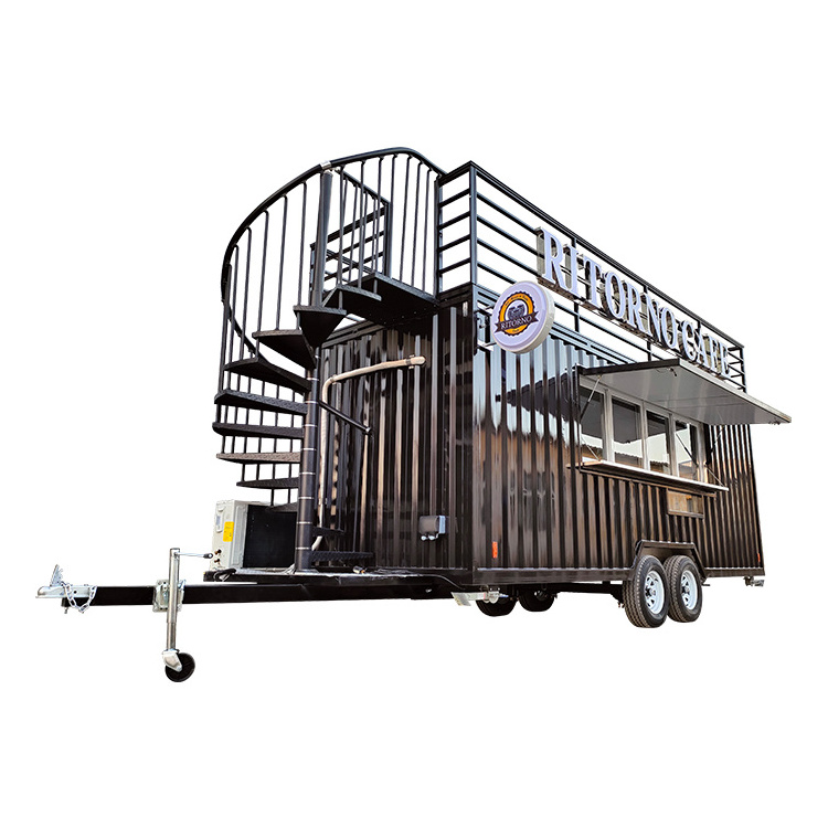 Custom Double Decker Food Truck Mobile Container With Kitchen Equipment