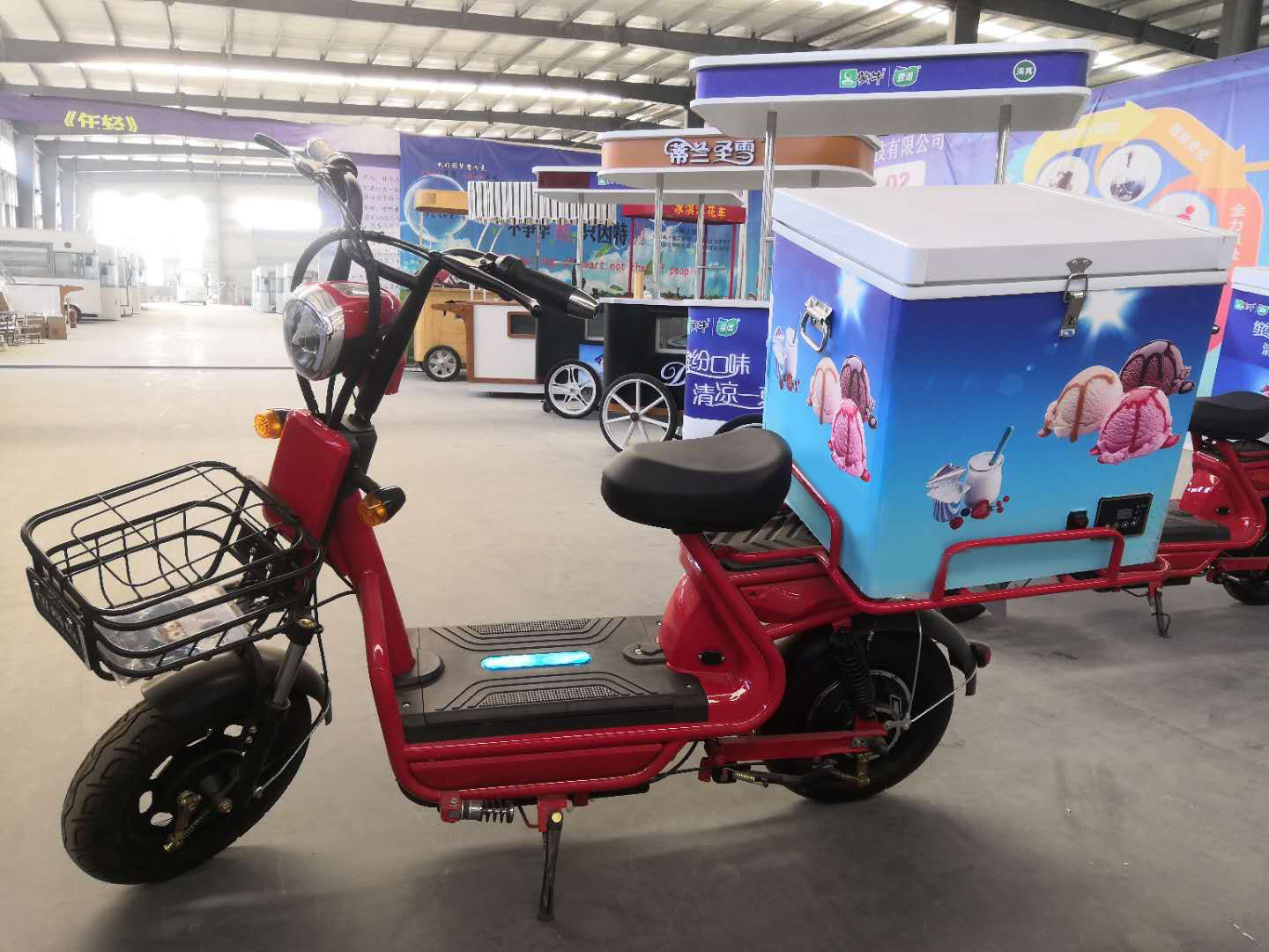 mini electric used popsicle tricycle delivery vendor ice cream bicycle carts street food vending bike with freezer