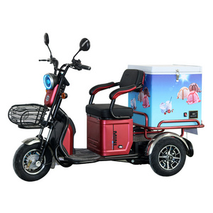 Commercial snack Cart Electric Reverse Tricycle Mobile ice cream cart