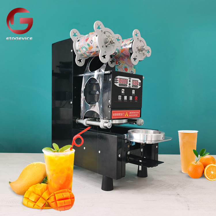 Auto Plastic Cup Sealing Machine High Quality Full Auto Type Cups Sealing Machine And Table Top Bubble Tea Plastic Cup Sealer