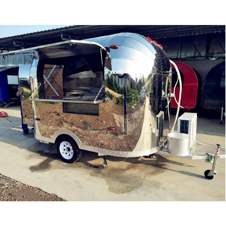 Hot  selling in USA Concession Fast Food Mobile Kitchen Airsteam Food Trailer Stainless Steel Food Cart Cooking Truck Kiosk