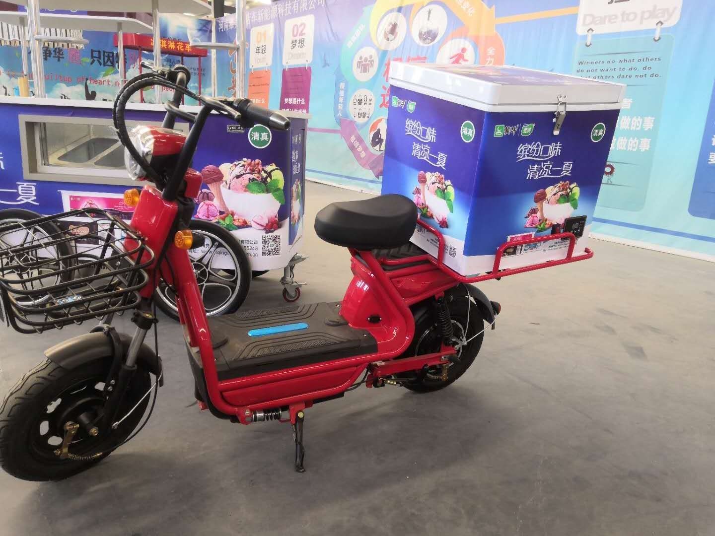 mini electric used popsicle tricycle delivery vendor ice cream bicycle carts street food vending bike with freezer