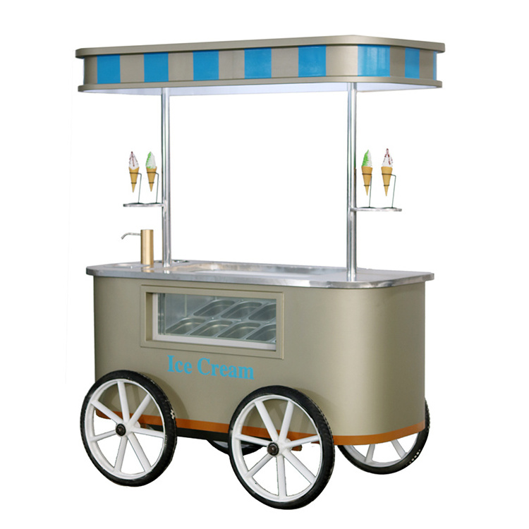 Top quality street mobile ice cream vending push cart