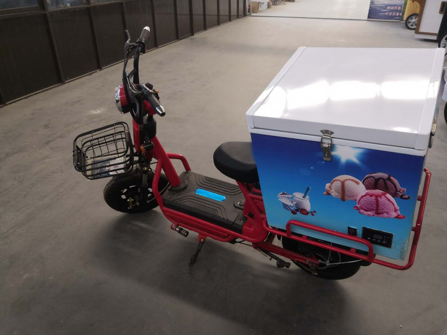 mini electric used popsicle tricycle delivery vendor ice cream bicycle carts street food vending bike with freezer