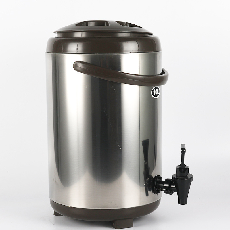 Stainless steel bucket barrel heat insulation Preservation Drink Dispenser commercial milk tea dispenser