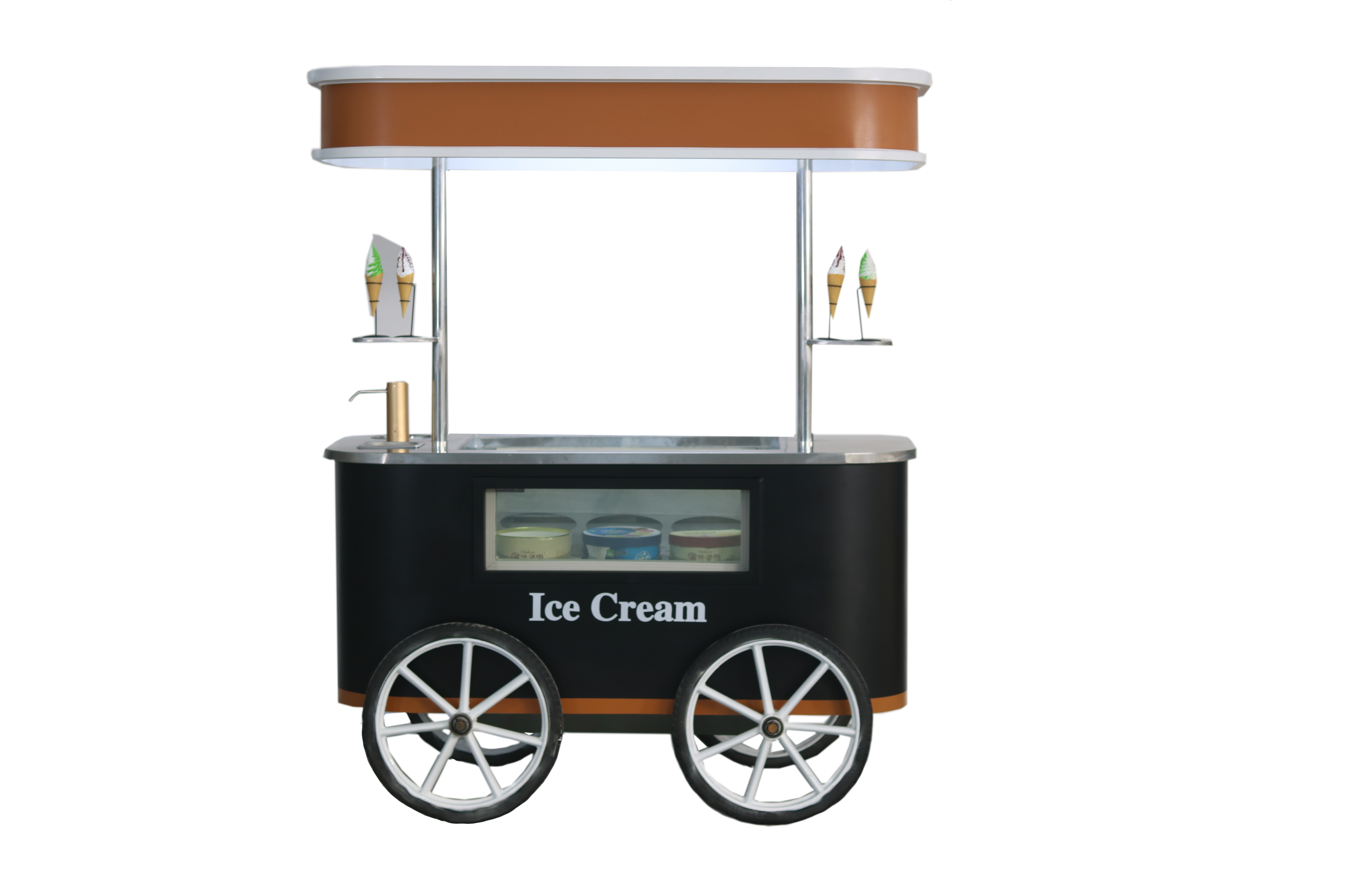 Top quality street mobile ice cream vending push cart