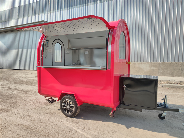 China Mobile Food Truck Street Food Cart Snack Food Bike Trailers Fully Equipped Cooking Trailer Kiosk Hot Dog Cart