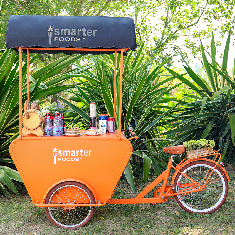 Wholesale price mobile bar/beer cart/tricycle/rickshaw bicycle food bike for street business