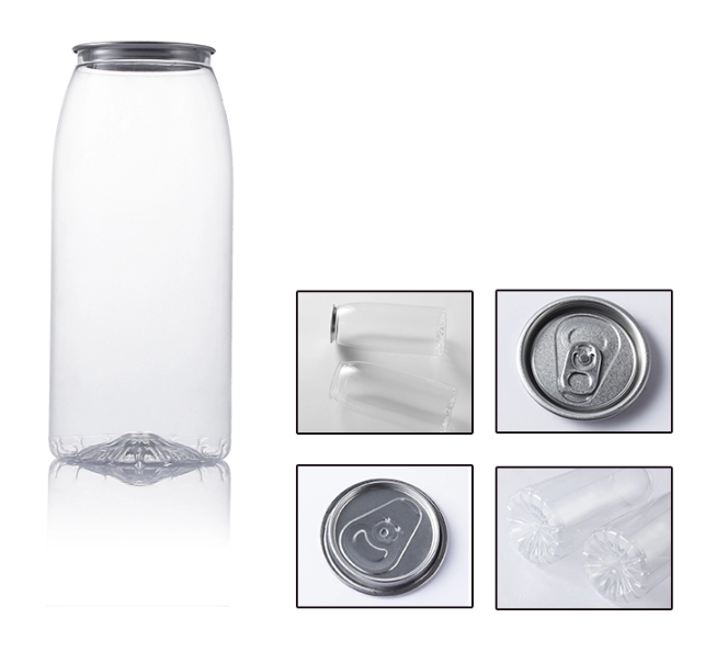 PET transparent soda plastic juice milk easy open ends candy can