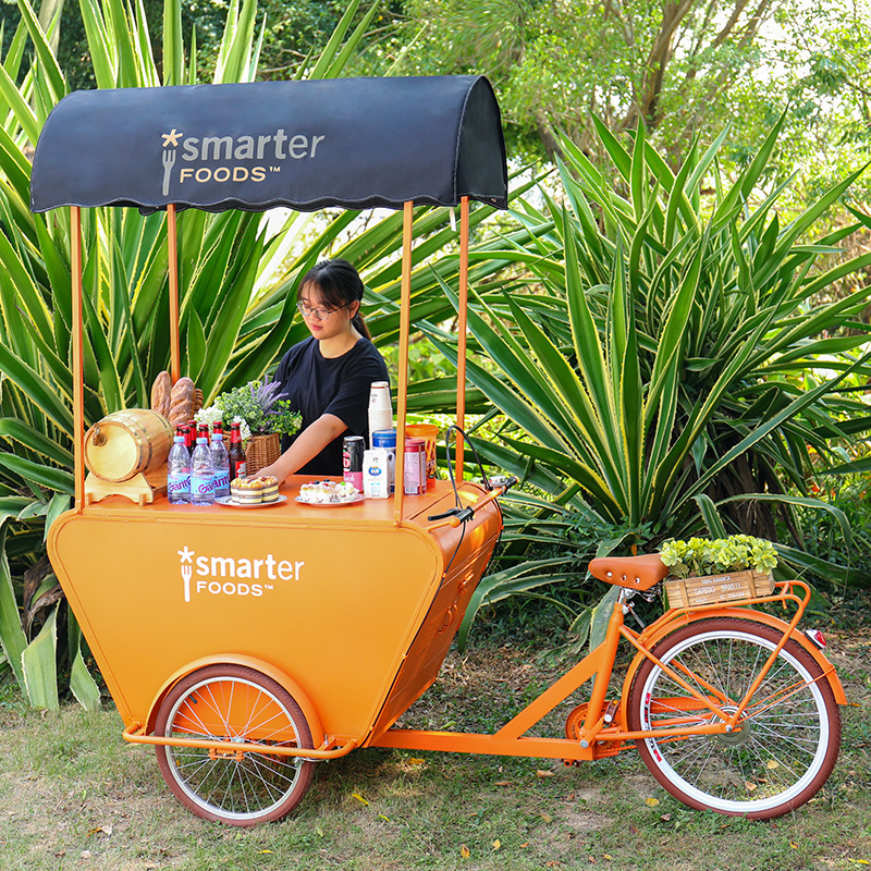 Wholesale price mobile bar/beer cart/tricycle/rickshaw bicycle food bike for street business